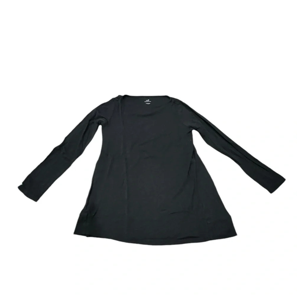 Gorgeous Jet black EUC J Jill Pima Boat Neck Tunic 100% Cotton Size Small